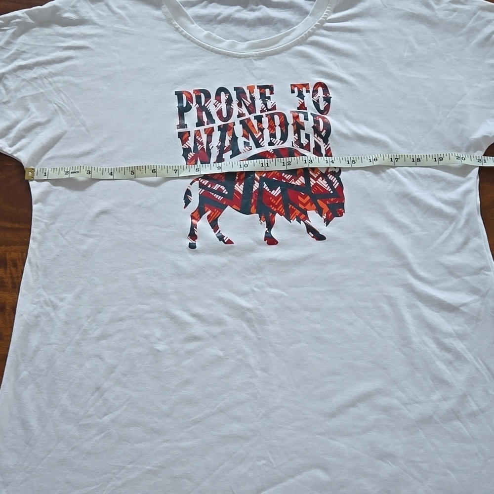 NWOT Prone To Wander White Graphic Short Sleeve T-Shirt Size XL - Picture 3 of 6
